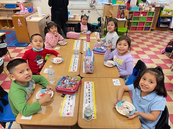 Mrs. Maggio's Holiday Door Winners Ice Cream Party